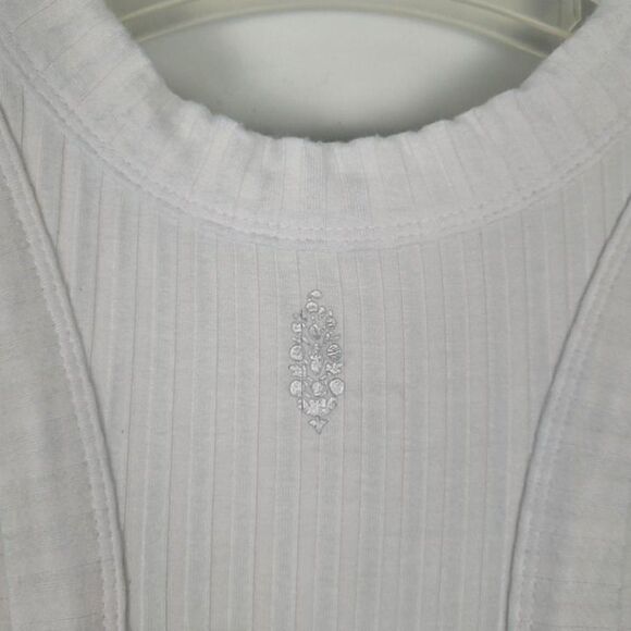 FP Movement Free People Size XS Blissed Out Racerback Tank Top Ribbed White - Picture 9 of 12